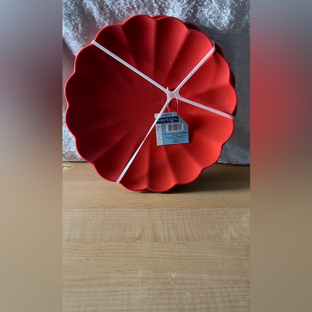 Red Scalloped Serving Platter